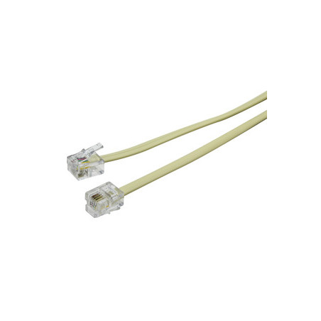 CABLE TELEFONICO 6P 4C MARFIL 15M 