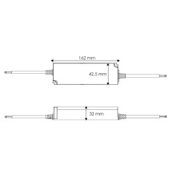 FUENTE LED DRIVER 24VDC 60W IP67 MEANWELL