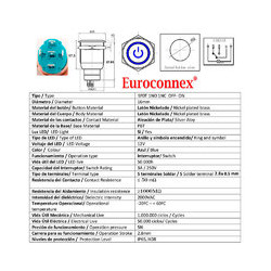 PULSADOR ANTI-VANDALICO CROMADO AZUL