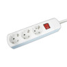 BASE DE ENCHUFE 3 TOMAS PROF  CABLE 1 5M C/INT BLC