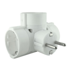 ADAPTADOR TRIPLE HEMBRA SHUKO TOMA TIERRA BLANCO