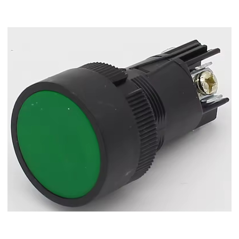 PULSADOR DE BOTON 22MM N/ABIERTO VERDE