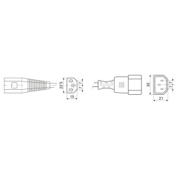 CABLE PROLONGADOR IEC-C3 A IEC-C14 3 metros