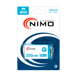 PILA RECARGABLE 9V 250mAh R9 6LR61 NIMO NI-MH