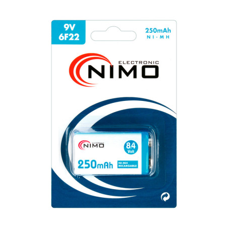 PILA RECARGABLE 9V 250mAh R9 6LR61 NIMO NI-MH