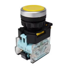 INTERRUPTOR DE BOTON 22MM 220V AMARILLO