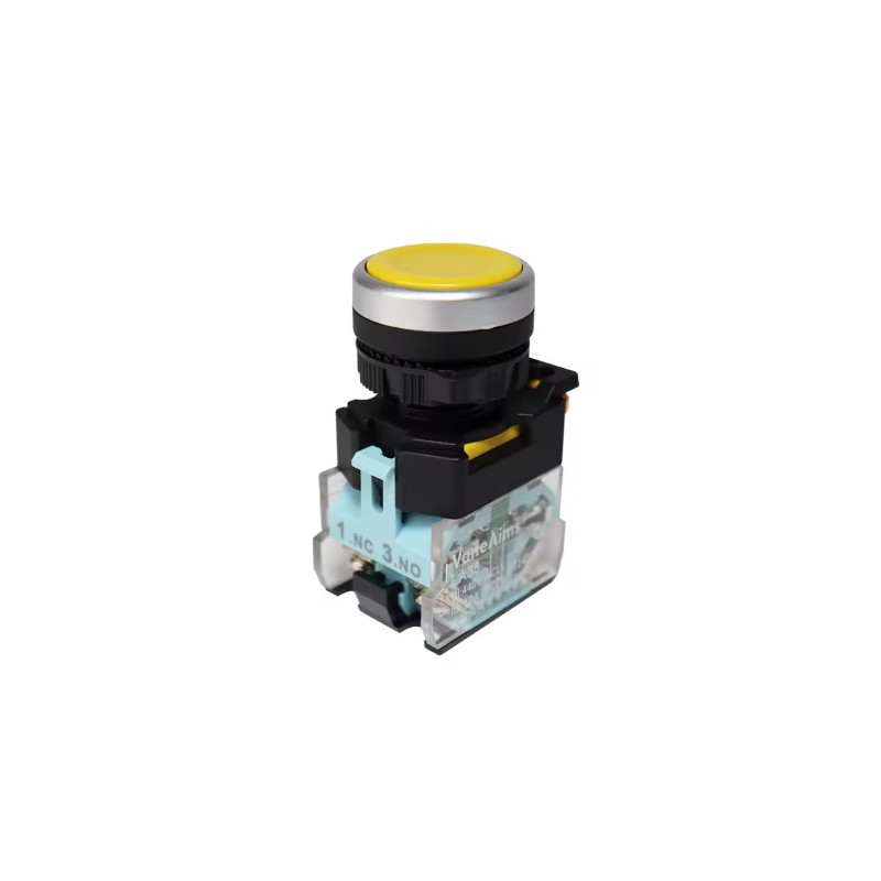 INTERRUPTOR DE BOTON 22MM 220V AMARILLO
