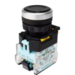 PULSADOR INDUSTRIAL 22mm 1 NO   1 NC NEGRO