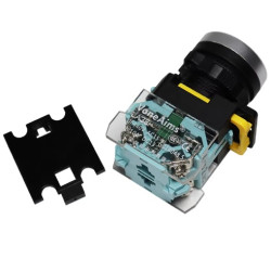 PULSADOR INDUSTRIAL 22mm 1 NO   1 NC NEGRO