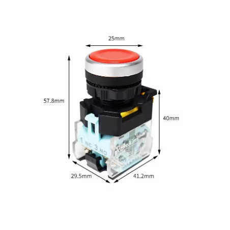 INTERRUPTOR DE BOTON 22MM 220V ROJO