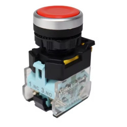 INTERRUPTOR DE BOTON 22MM 220V ROJO