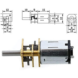 MOTOR REDUCTOR 12FN20 DC3 6V 300RPM 3X10MM