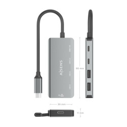 HUB USB 3 1 TIPO C A 2xTIPO C  2xTIPO A  1xC 100W