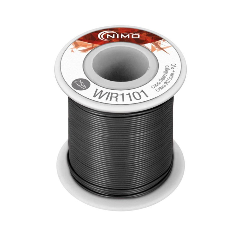 CABLE UNIPOLAR RIGIDO 0 5mm NEGRO ROLLO 25m 
