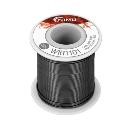 CABLE UNIPOLAR RIGIDO 0 5mm NEGRO ROLLO 25m 