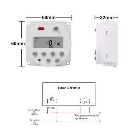 PROGRAMADOR DIG  SEMANAL 12V INTERVALO 1 SEGUNDO