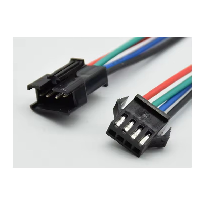 CONECTOR TIRA LED MACHO-HEMBRA 4 PINES CON CABLE