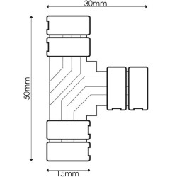 CONECTOR T PARA TIRA LED 10MM 12/24V RGB