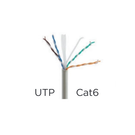 CABLE UTP CAT 6 CCA RIGIDO  EN ROLLO 305M 