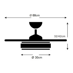 VENTILADOR MODELO MELODY-XS 30W BLANCO 30-68cmØ