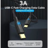 CABLE TIPO C A TIPO C 3A 50cm 60W NEGRO