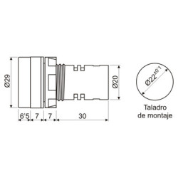 PILOTO LED MULTICHIP VERDE 12VAC/VDC IP65 Ø22mm