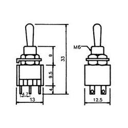 CONMUTADOR MINI 6 PATAS 3 POSIC  1 RETORNO