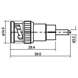 ADAPTADOR BNC MACHO A RCA MACHO METAL