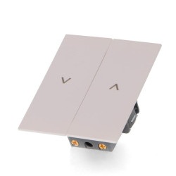 PULSADOR DOBLE UNIVERSAL PERSIANA MODELO CC BLANCO