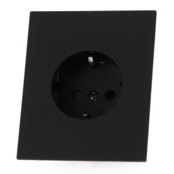 ENCHUFE SCHUKO COMPLETO UNIVERSAL CC COLOR NEGRO
