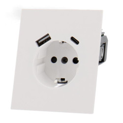 ENCHUFE BLANCO CON TOMA DE USB Y C SERIE CC