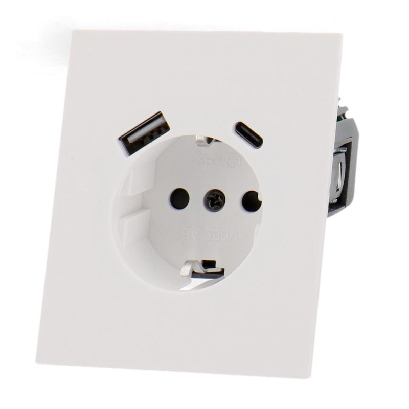 ENCHUFE BLANCO CON TOMA DE USB Y C SERIE CC