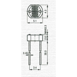 FOTORESISTENCIA LDR 54C348 5mm 3-20K PACK DE 5 UNI