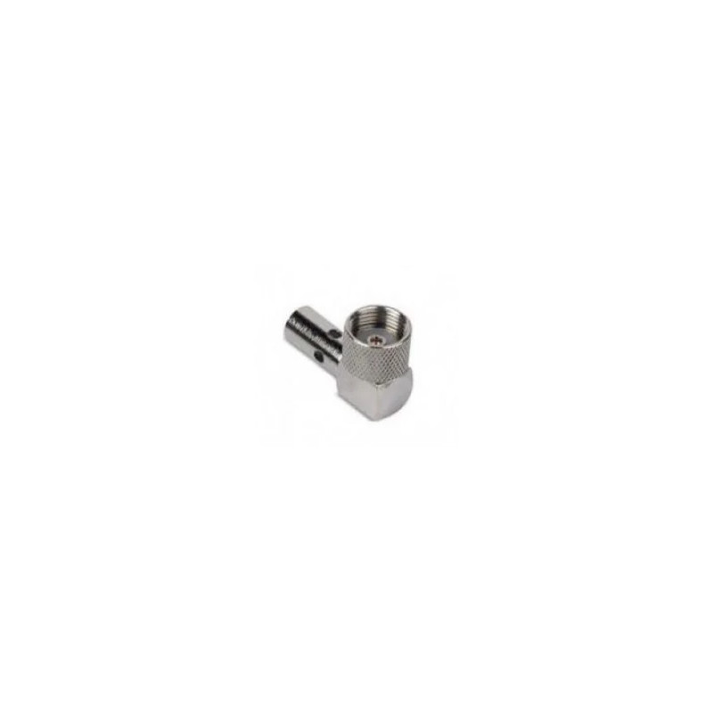 CONECTOR DV ACODADO PARA CABLE RG58