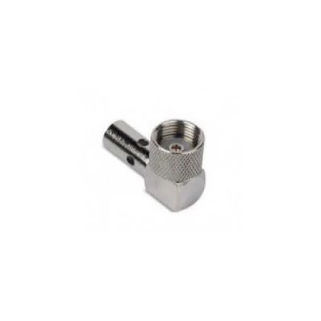 CONECTOR DV ACODADO PARA CABLE RG58