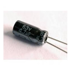 CONDENSADOR 4 7MF 63V 105º ELECT  PACK DE 10 UNIDA