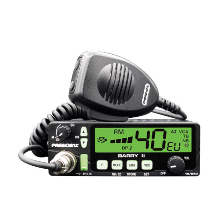 EMISORA MOVIL CB PRESIDENT BARRY II AM/FM 27MHZ