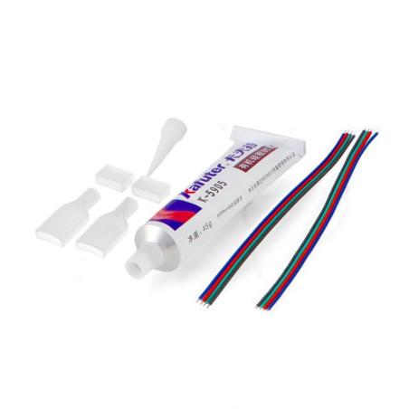 CABLE ADAPTADOR TIRA LED 220VAC Y PEGAMENTO 45 GR 
