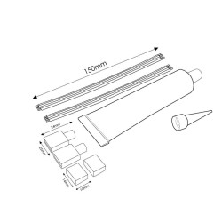 CABLE ADAPTADOR TIRA LED 220VAC Y PEGAMENTO 45 GR 