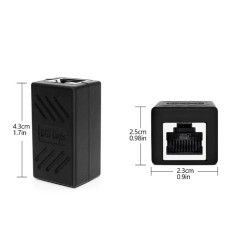 ADAPTADOR DOBLE HEMBRA FTP CAT 5e 6 Y 7 NEGRO