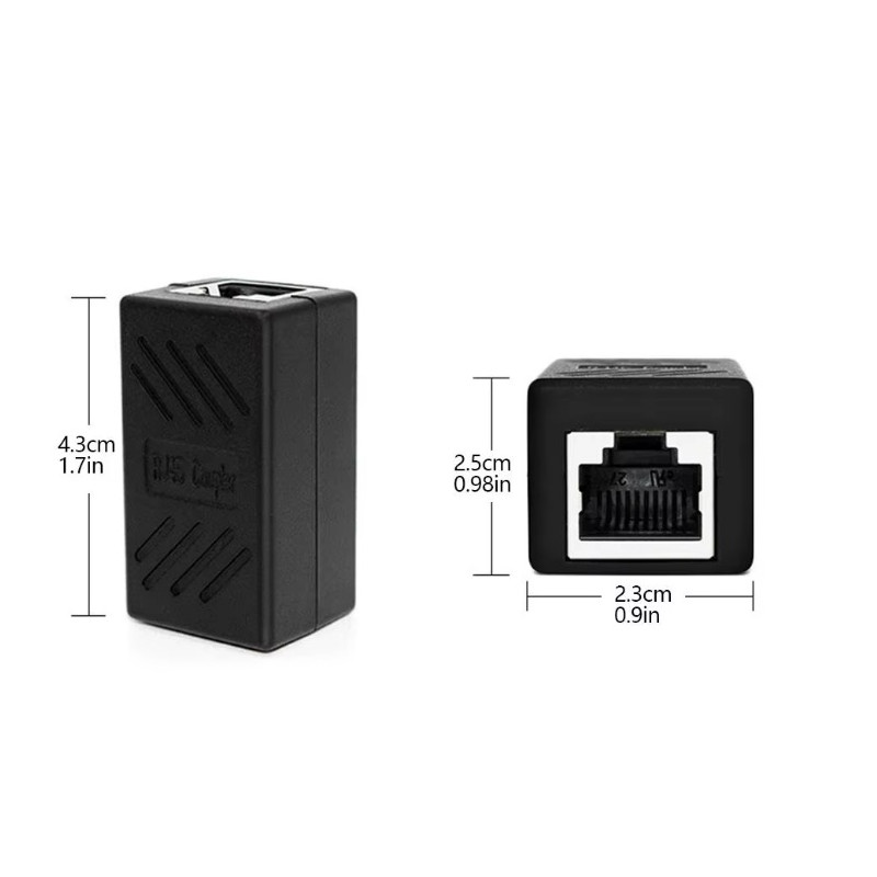 ADAPTADOR DOBLE HEMBRA FTP CAT 5e 6 Y 7 NEGRO