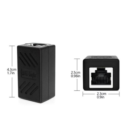 ADAPTADOR DOBLE HEMBRA FTP CAT 5e 6 Y 7 NEGRO