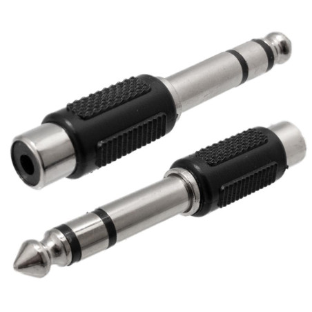 CONECTOR JACK 6 4MM ST MACHO A RCA HEMBRA
