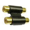ADAPTADOR 2 RCA HEMBRA A 2 RCA HEMBRA DORADO