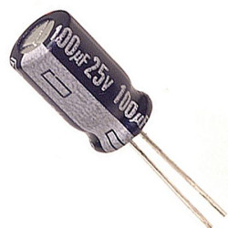 CONDENSADOR 100MF 25V 105º ELECTROL  PACK 10 UNI