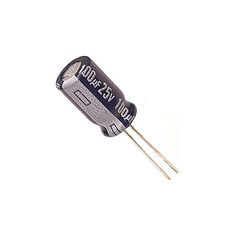 CONDENSADOR 100MF 25V 105º ELECTROL  PACK 10 UNI