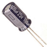 CONDENSADOR 100MF 25V 105º ELECTROL  PACK 10 UNI