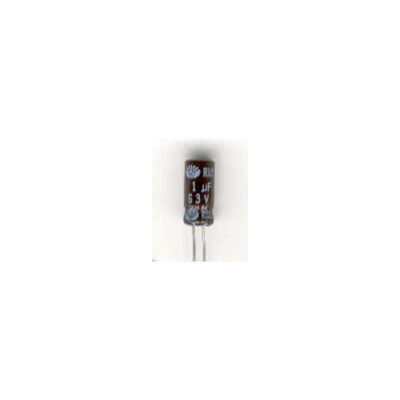 CONDENSADOR 1 MF 63 V 105º ELECTROL  PACK 10 UNI
