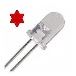 DIODO LED 5mm 3V TRANSPARENTE ROJO PACK DE 10 UNI 