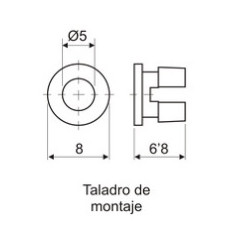 PORTALED PLASTICO  PARA LED 5 mm PACK DE 5 UNI 